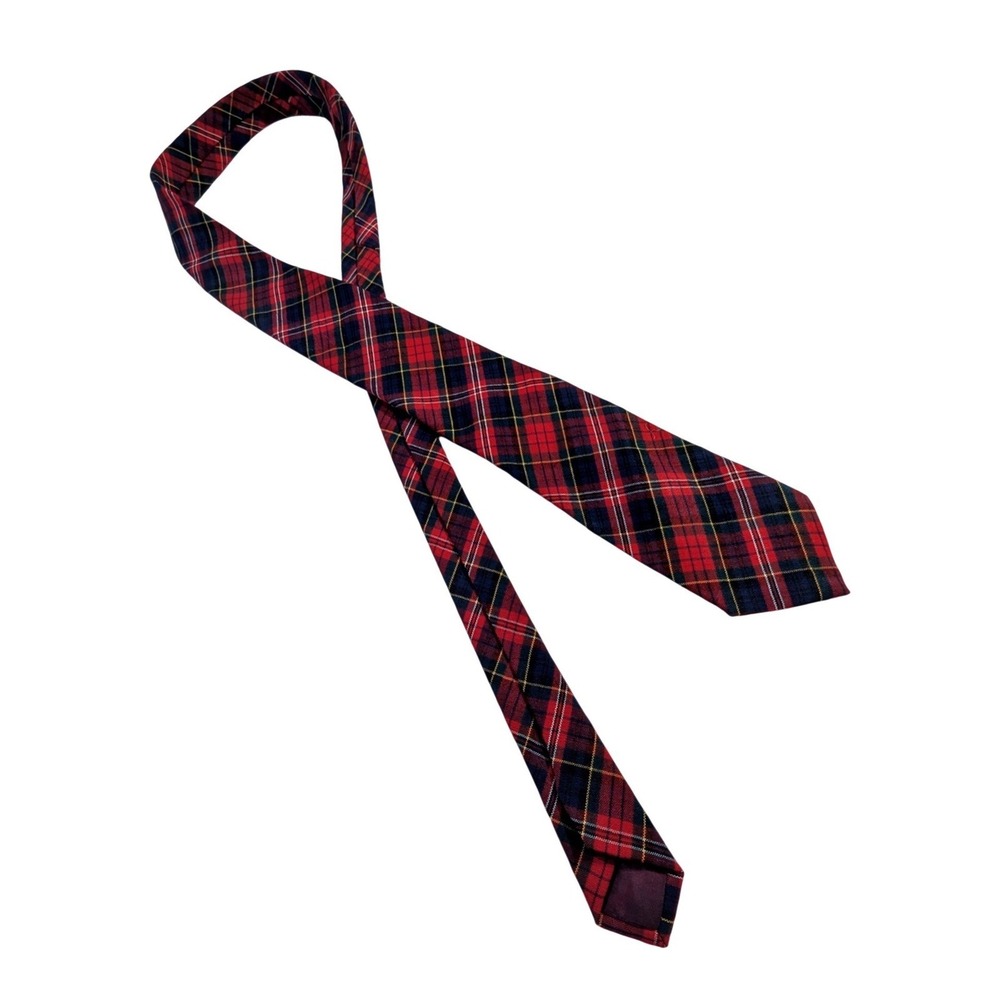 Pendleton 100% Virgin Wool Plaid Necktie‎ Red / Navy / Green / Yellow